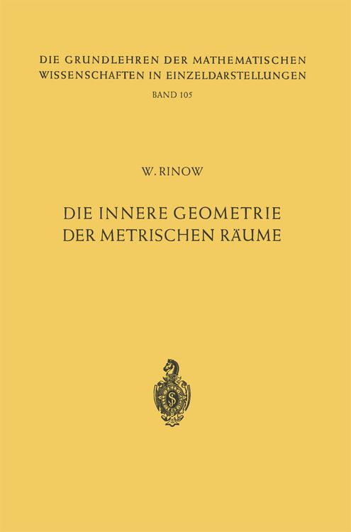 Produktbild: Die innere Geometrie der metrischen R&auml;ume