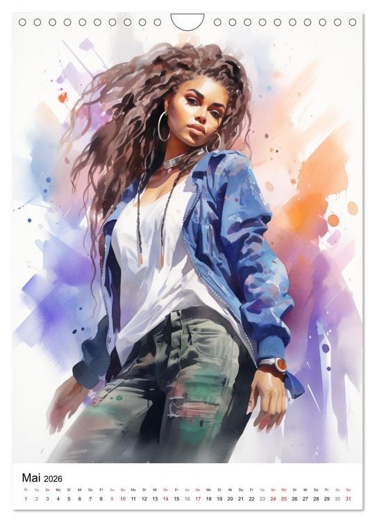 Produktbild: Hip Hop Girls. Rhythmic Expressions (Wandkalender 2026 DIN A4 hoch), CALVENDO Monatskalender