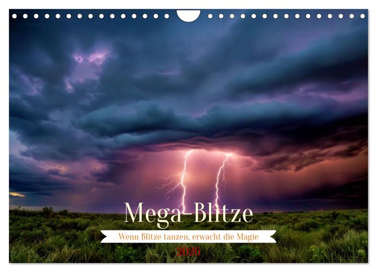 Produktbild: Mega-Blitze (Wandkalender 2026 DIN A4 quer), CALVENDO Monatskalender