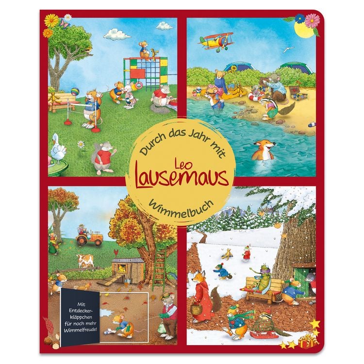 Produktbild: Durch das Jahr mit Leo Lausemaus: Wimmelbuch