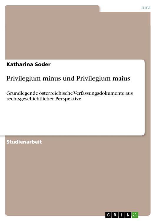 Produktbild: Privilegium minus und Privilegium maius