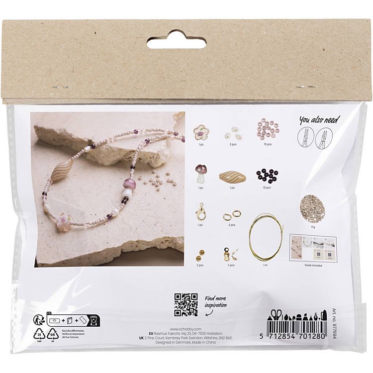 Produktbild: Creativ Company DIY Sets Beads Mini Kreativ Set Schmuck, Ros&eacute;t&ouml;ne, Markante Halskette, Kreativ Box