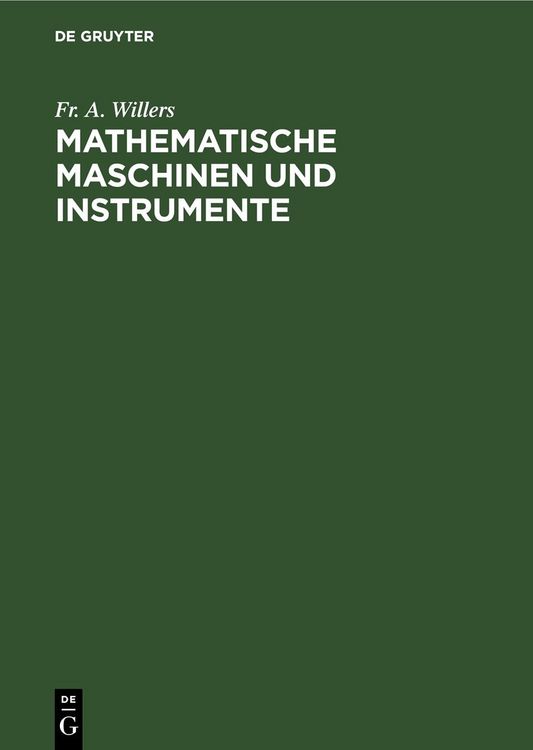 Produktbild: Mathematische Maschinen und Instrumente