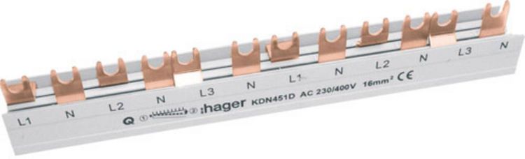 Produktbild: Hager KDN451D KDN451D Anschlussblock Phasenschiene 4polig 80A 1St.