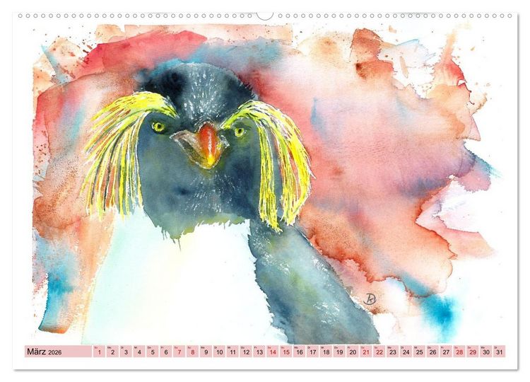 Produktbild: Faszination V&ouml;gel im Aquarell - Expressionistische Kunst von Doris Kr&uuml;ger (Wandkalender 2026 DIN A2 quer), CALVENDO Monatskalender