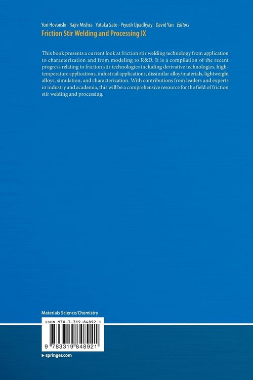 Produktbild: Friction Stir Welding and Processing IX