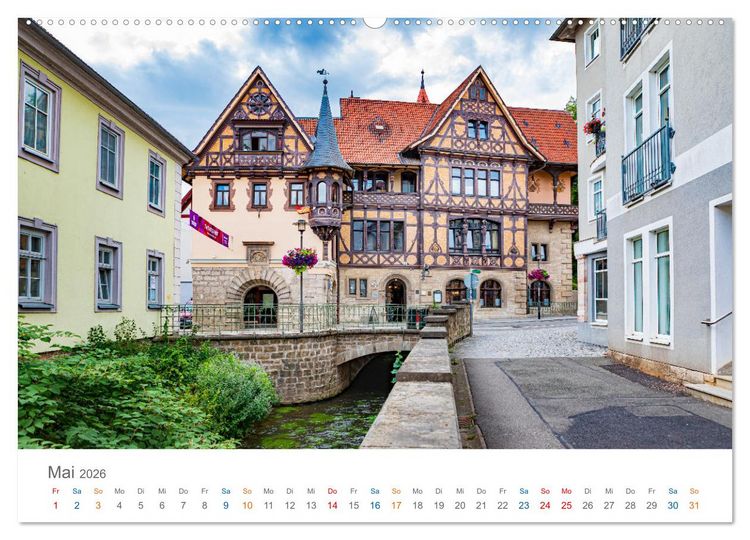 Produktbild: Meiningen - Th&uuml;ringische Theaterstadt (hochwertiger Premium Wandkalender 2026 DIN A2 quer), Kunstdruck in Hochglanz