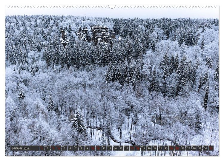Produktbild: Die S&auml;chsische Schweiz / Faszination Sandsteingebirge (hochwertiger Premium Wandkalender 2026 DIN A2 quer), Kunstdruck in Hochglanz