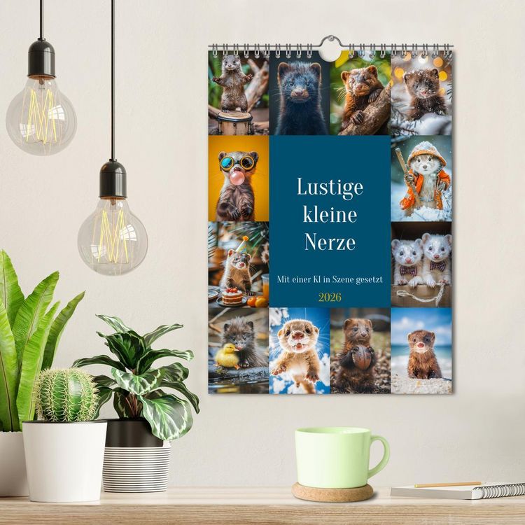 Produktbild: Lustige kleine Nerze (Wandkalender 2026 DIN A4 hoch), CALVENDO Monatskalender