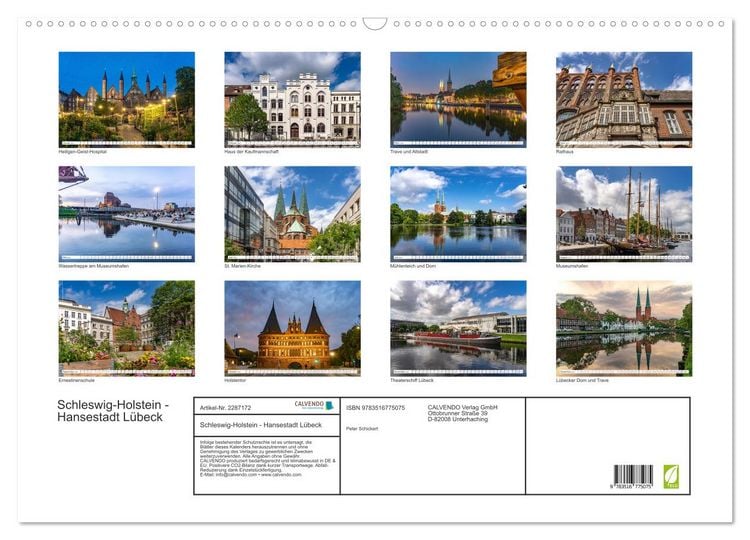 Produktbild: Schleswig-Holstein - Hansestadt L&uuml;beck (Wandkalender 2027 DIN A2 quer), CALVENDO Monatskalender