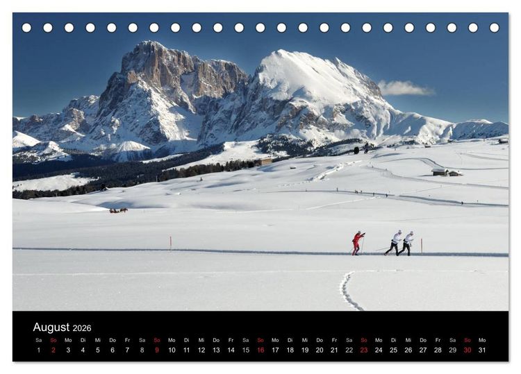 Produktbild: Die Seiser Alm im Winter (Tischkalender 2026 DIN A5 quer), CALVENDO Monatskalender