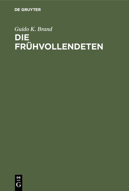 Produktbild: Die Fr&uuml;hvollendeten