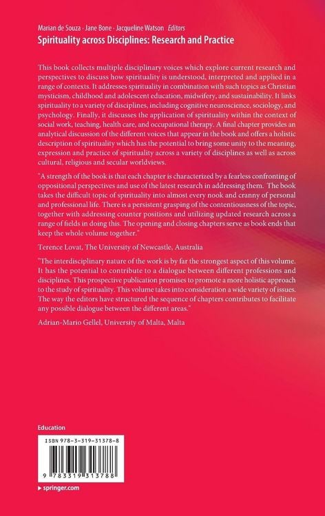 Produktbild: Spirituality across Disciplines: Research and Practice: