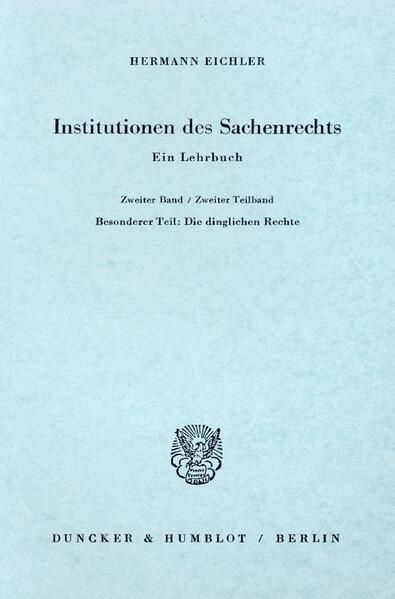 Produktbild: Institutionen des Sachenrechts.
