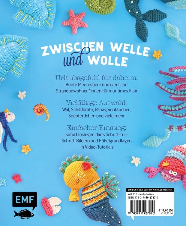 Produktbild: Amigurumis und Meer h&auml;keln &ndash; Deine zauberhaften Unterwasserfreunde | Seepferdchen, Meerjungfrau, Rochen und andere s&uuml;&szlig;e Meeresbewohner