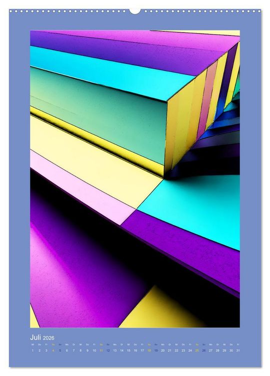 Produktbild: WALL ART Geometrische Konzeptkunst (Wandkalender 2026 DIN A2 hoch), CALVENDO Monatskalender