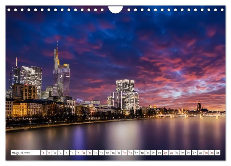 Produktbild: Frankfurt am Main - at night (Wandkalender 2026 DIN A4 quer), CALVENDO Monatskalender