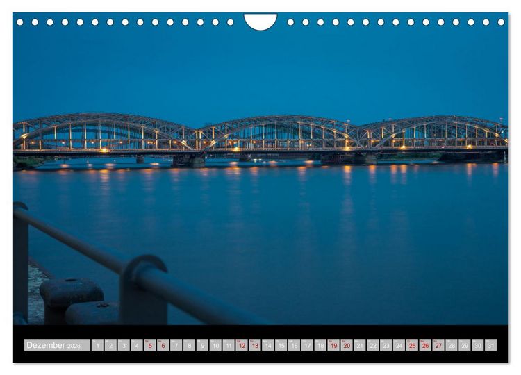 Produktbild: Hamburgs Br&uuml;cken bei Nacht (Wandkalender 2026 DIN A4 quer), CALVENDO Monatskalender