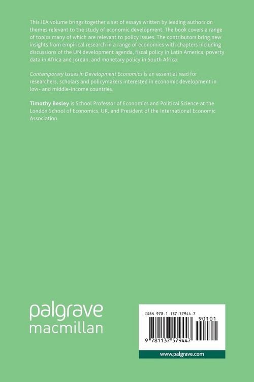 Produktbild: Contemporary Issues in Development Economics