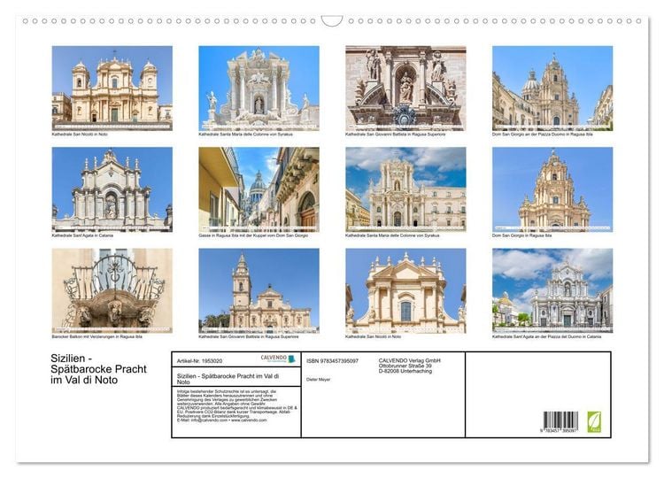Produktbild: Sizilien - Sp&auml;tbarocke Pracht im Val di Noto (Wandkalender 2026 DIN A2 quer), CALVENDO Monatskalender