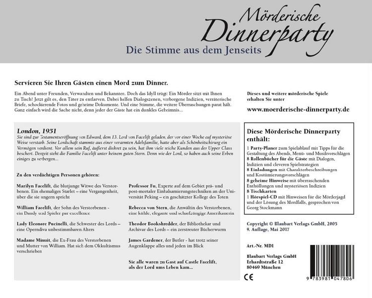 Produktbild: M&ouml;rderische Dinnerparty. Die Stimme aus dem Jenseits