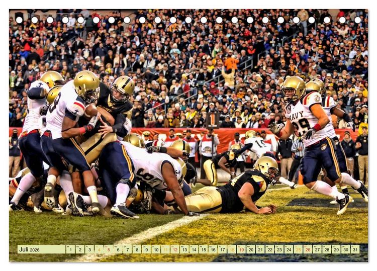 Produktbild: American Football - athletisch und riskant (Tischkalender 2026 DIN A5 quer), CALVENDO Monatskalender