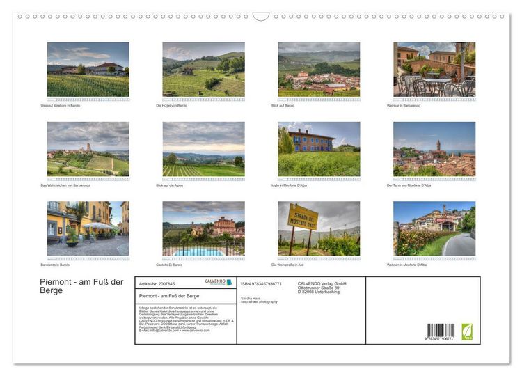 Produktbild: Piemont - am Fu&szlig; der Berge (Wandkalender 2026 DIN A2 quer), CALVENDO Monatskalender