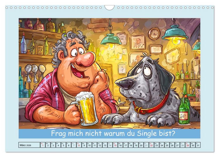 Produktbild: Hund und Herrchen. Zu zweit allein im Chaos (Wandkalender 2026 DIN A3 quer), CALVENDO Monatskalender