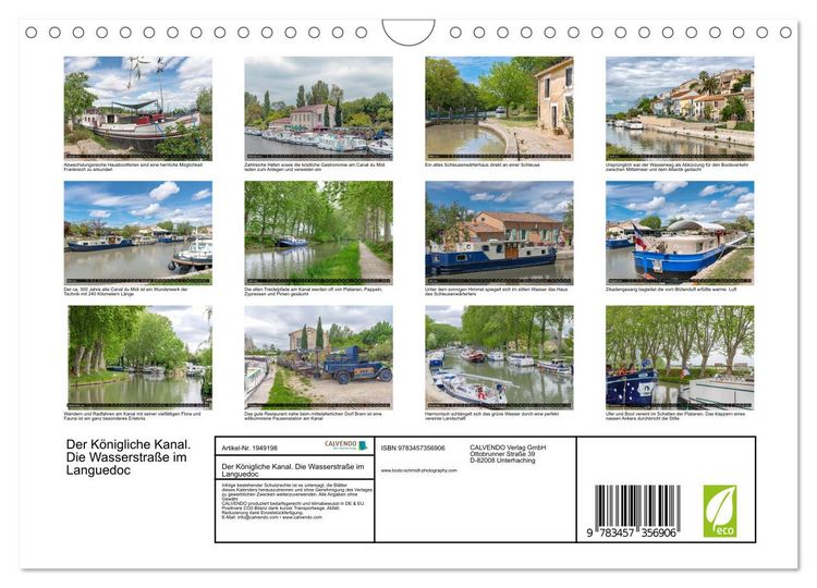 Produktbild: Der K&ouml;nigliche Kanal. Die Wasserstra&szlig;e im Languedoc (Wandkalender 2026 DIN A4 quer), CALVENDO Monatskalender
