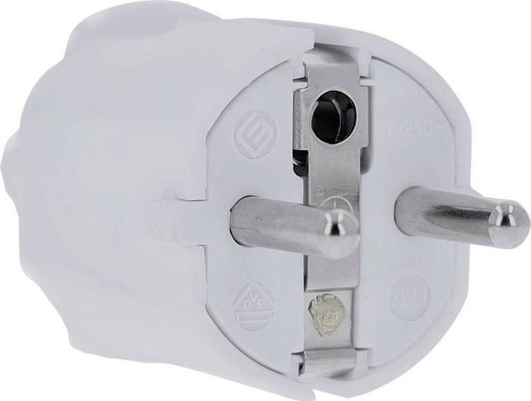 Produktbild: AS Schwabe 62221 Schutzkontaktstecker PVC 230V Wei&szlig; IP20