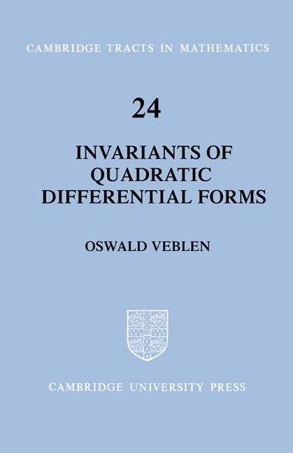 Produktbild: Invariants of Quadratic Differential Forms