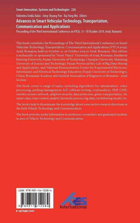 Produktbild: Advances in Smart Vehicular Technology, Transportation, Communication and Applications
