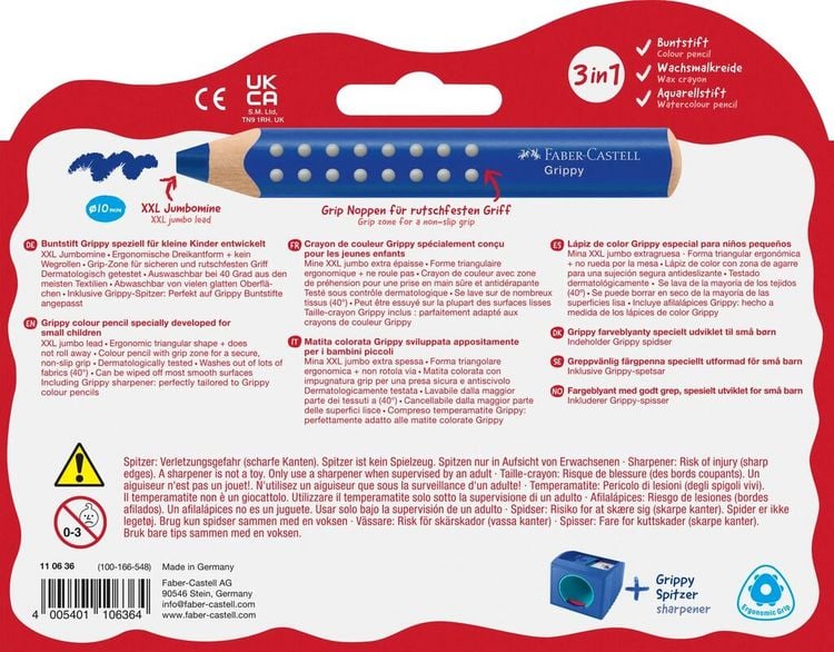 Produktbild: Faber-Castell Buntstifte Grippy 10er Set mit Spitzer