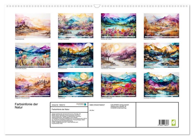 Produktbild: Farbsinfonie der Natur (Wandkalender 2026 DIN A2 quer), CALVENDO Monatskalender