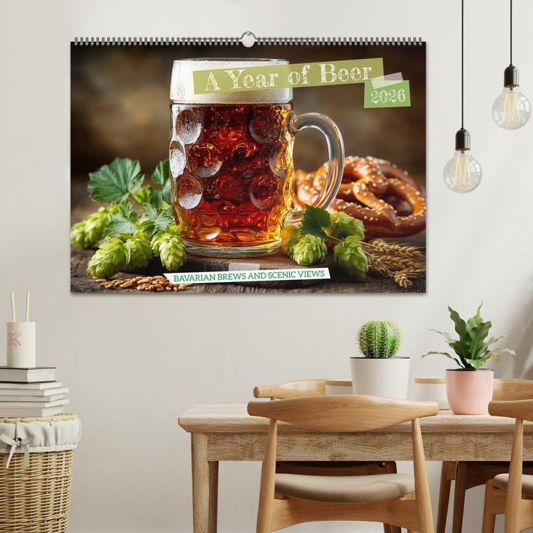 Produktbild: A Year of Beer - Bavarian Brews and Scenic Views (Wall Calendar 2026 DIN A2 landscape), CALVENDO 12 Month Wall Calendar
