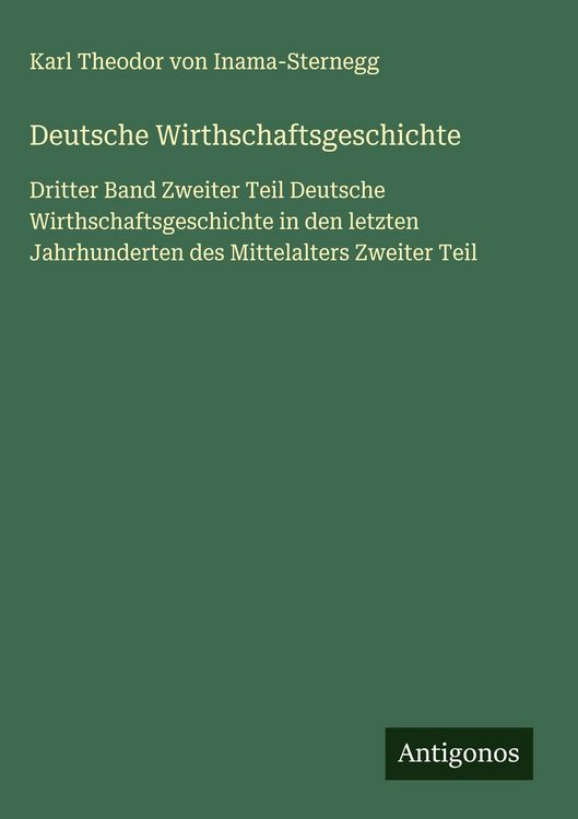 Produktbild: Deutsche Wirthschaftsgeschichte