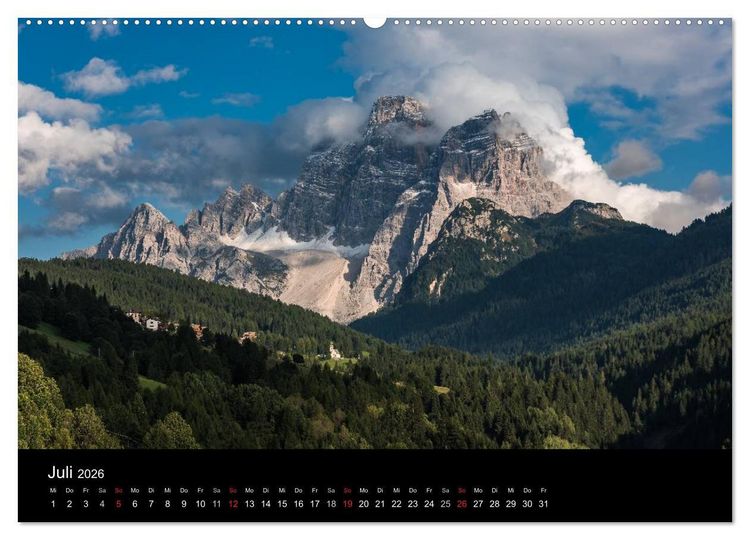 Produktbild: Von Venetien nach S&uuml;dtirol (Wandkalender 2026 DIN A2 quer), CALVENDO Monatskalender