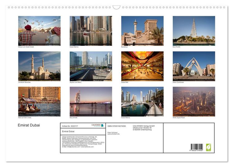 Produktbild: Emirat Dubai (Wandkalender 2026 DIN A2 quer), CALVENDO Monatskalender