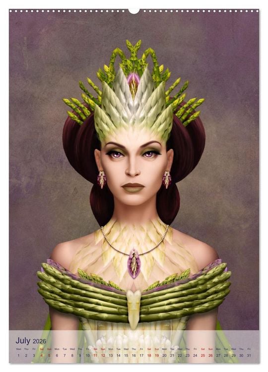 Produktbild: Food Fashion - surreal women's portraits with fruit and vegetable (Wall Calendar 2026 DIN A2 portrait), CALVENDO 12 Month Wall Calendar