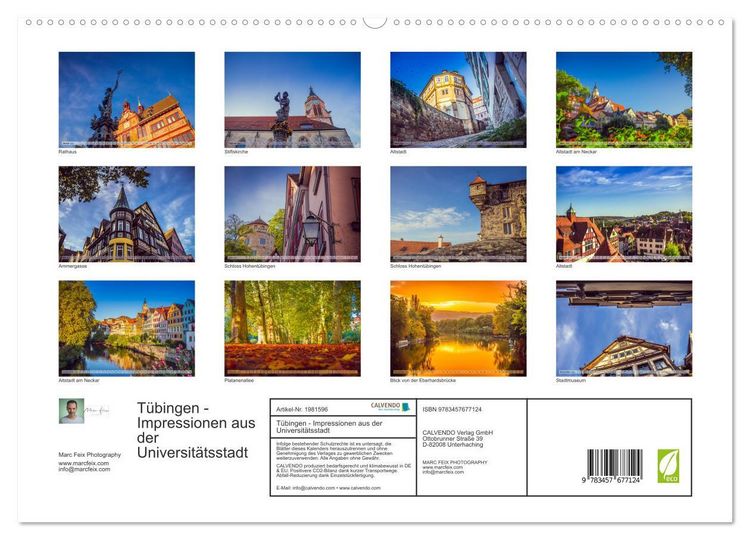 Produktbild: T&uuml;bingen - Impressionen aus der Universit&auml;tsstadt (hochwertiger Premium Wandkalender 2026 DIN A2 quer), Kunstdruck in Hochglanz