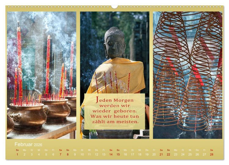 Produktbild: MEDITATION Momente f&uuml;r mich (hochwertiger Premium Wandkalender 2026 DIN A2 quer), Kunstdruck in Hochglanz