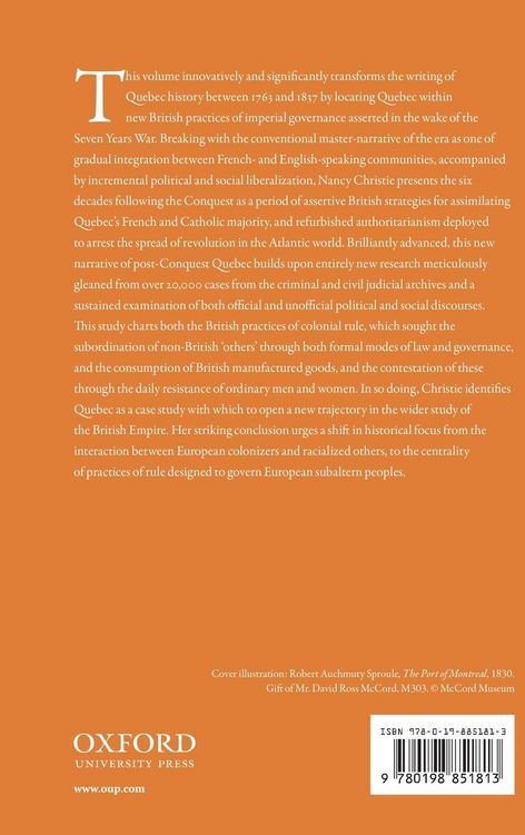 Produktbild: Formal and Informal Politics of British Rule in Post-Conquest Quebec, 1760-1837