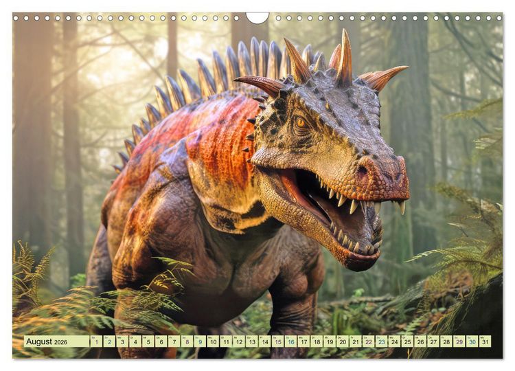 Produktbild: Urzeittiere - KI-Fantasiebilder (Wandkalender 2026 DIN A3 quer), CALVENDO Monatskalender