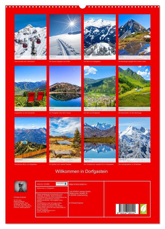 Produktbild: Willkommen in Dorfgastein (hochwertiger Premium Wandkalender 2026 DIN A2 hoch), Kunstdruck in Hochglanz
