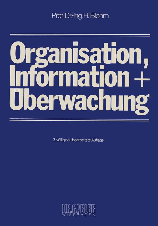 Produktbild: Organisation, Information und &Uuml;berwachung