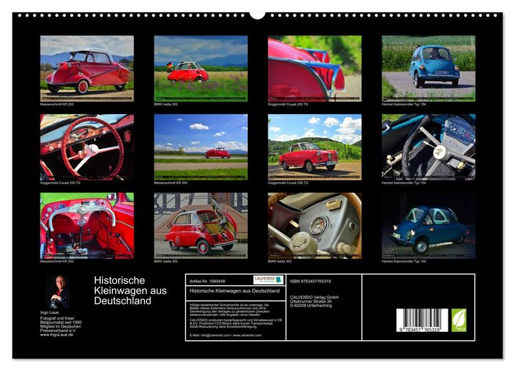 Produktbild: Historische Kleinwagen aus Deutschland (hochwertiger Premium Wandkalender 2026 DIN A2 quer), Kunstdruck in Hochglanz