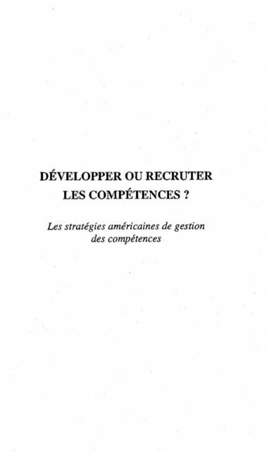 Produktbild: Developper ou recruter les competences ?