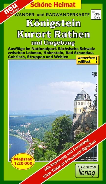 Produktbild: Radwander- und Wanderkarte K&ouml;nigstein, Kurort Rathen und Umgebung 1 : 20 000