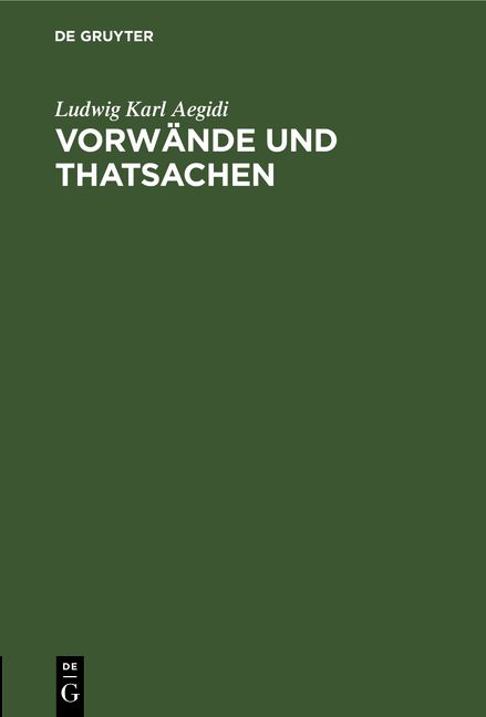 Produktbild: Vorw&auml;nde und Thatsachen