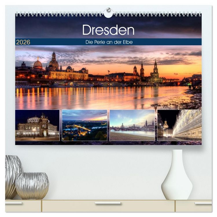 Produktbild: Dresden Die Perle an der Elbe (hochwertiger Premium Wandkalender 2026 DIN A2 quer), Kunstdruck in Hochglanz